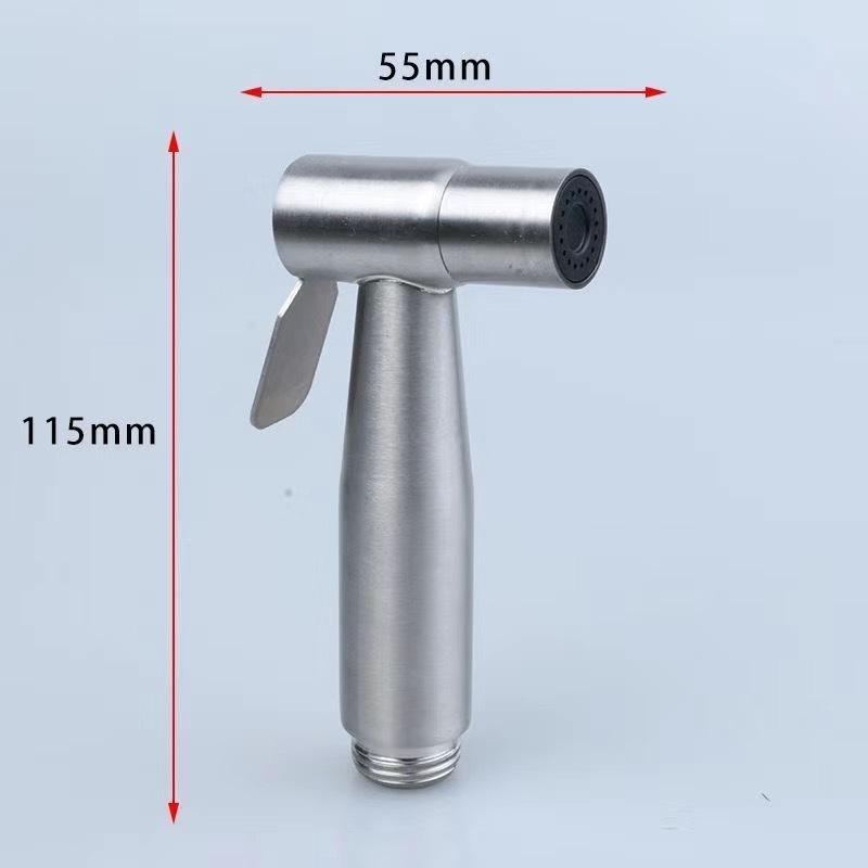 Modern 304 Stainless Steel Multi-Function Pressurized Toilet Bidet Sprayer Faucet Flushing Device Household Bathroom Companion (as the picture,Stainless Steel)