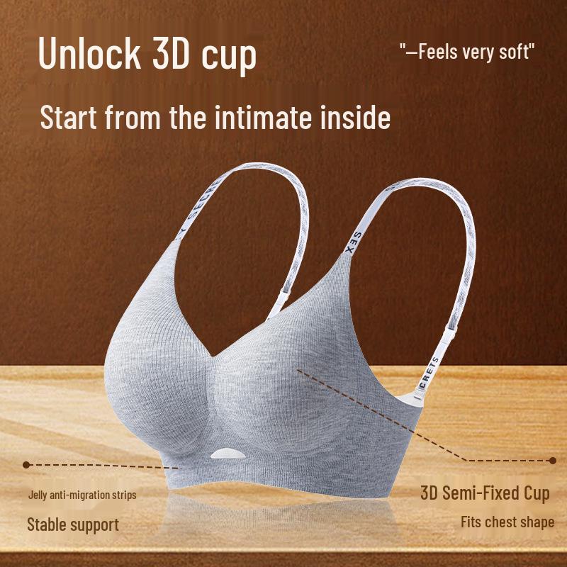 Seamless Wire-Free Bra: Soft, Breathable, Side Support for Beautiful Back and Enhanced Small Bust.