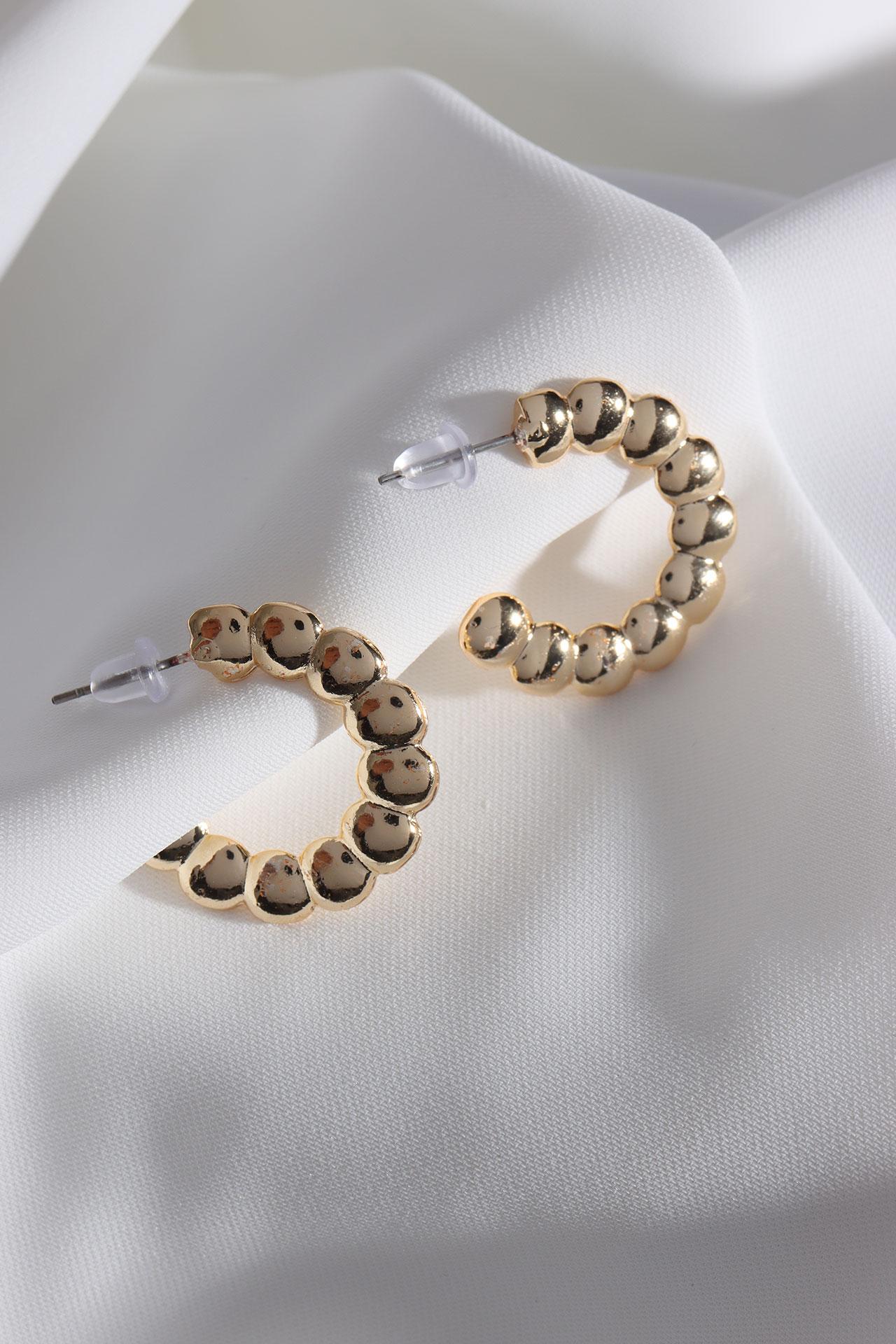 

Винтажные серьги золотого цвета с раздавленными кольцами