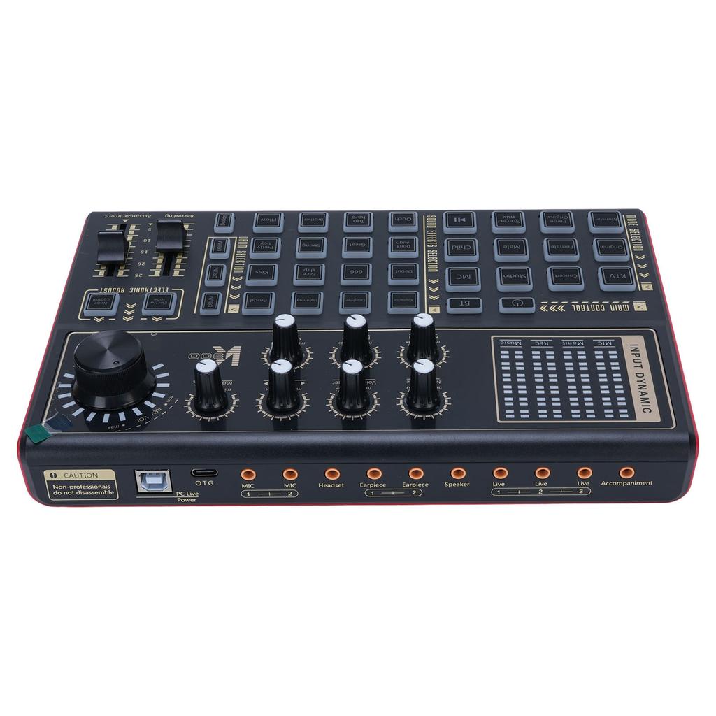 Computer Live Sound Card Multi DJ Mixer Effects Voice Changers LED Lights Sound Board for PC Game