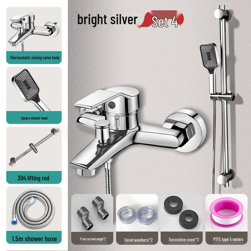 Juego de grifo de ducha y baño de 3 funciones color Gunmetal con mezclador