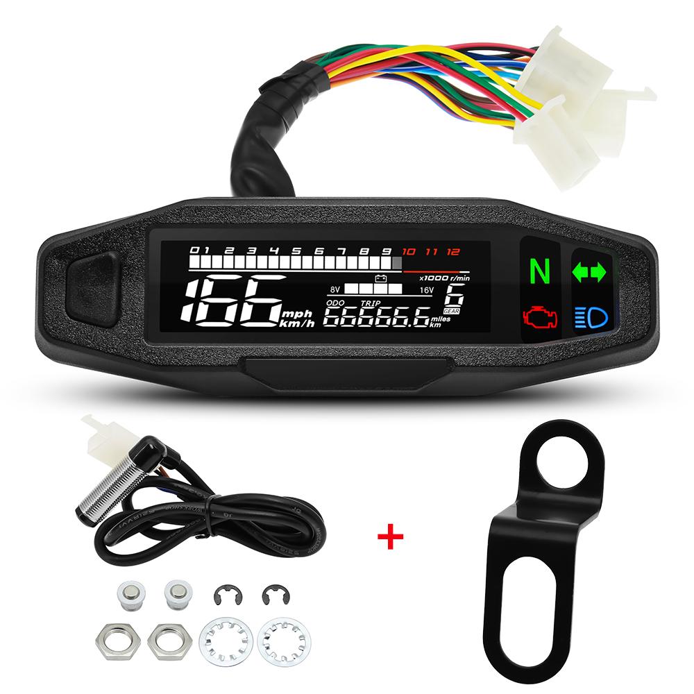 Moto Dashboard Digital Motorrad Tachometer Für Russische KR200 Speed Gauge Tacho Meter Motorrad Zubehör 8-16V