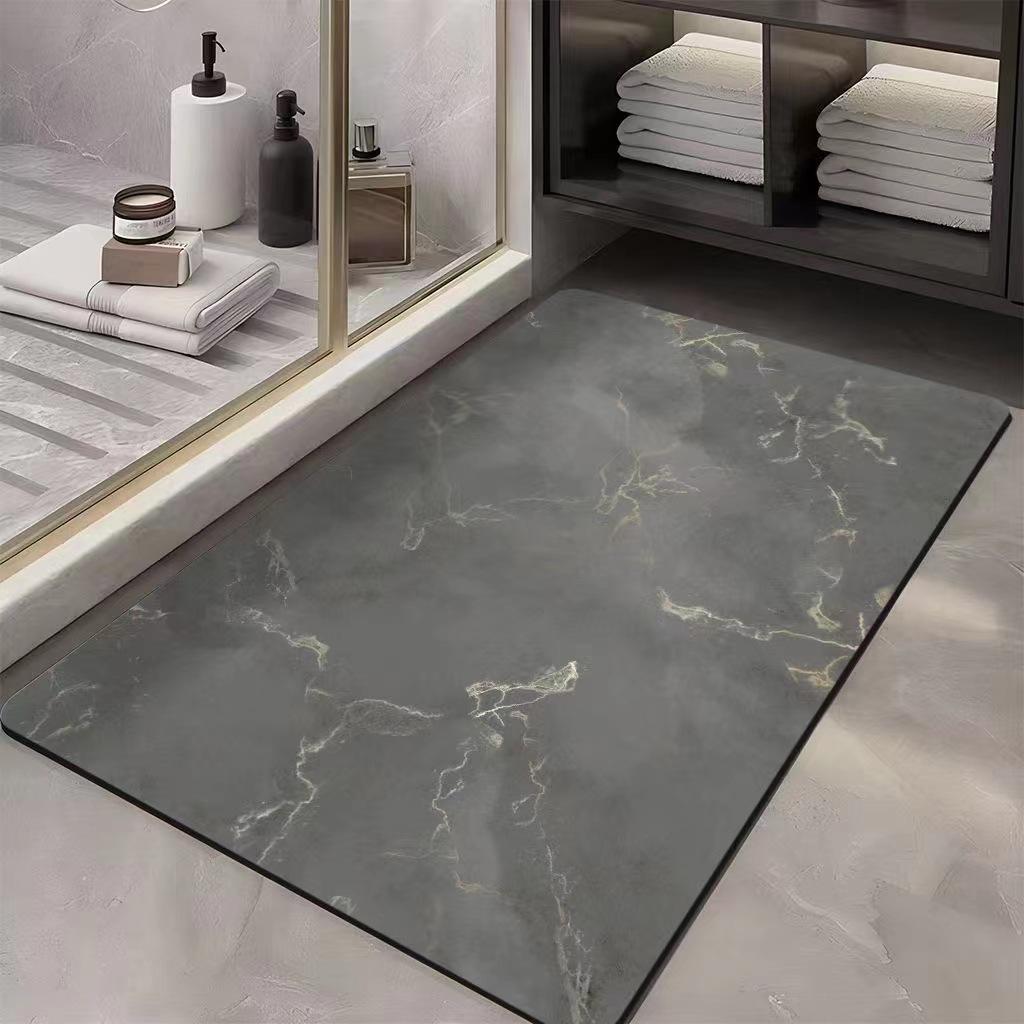 Light Luxury Marble, Diatom Mud, Water-absorbing Quick-drying Floor Mat, Non-slip and Dirt-resistant At the Bathroom Door