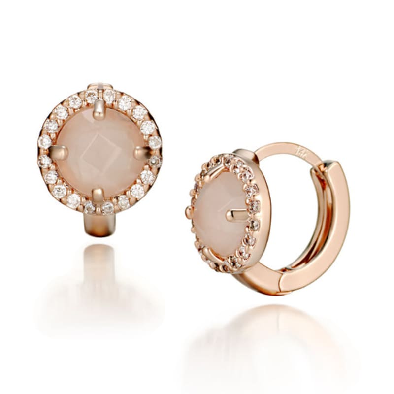 

ELLE Jewelry 14K GF Natural Rose-Cut One-Touch Earrings ELGPEE128 Rose gold