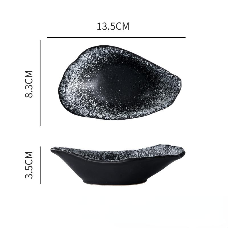 Japonský talíř na občerstvení, keramický kreativní talíř ve tvaru ústřice, kořenící talíř, omáčka, porcelánové nádobí, kuchyňské náčiní, malé talíře
