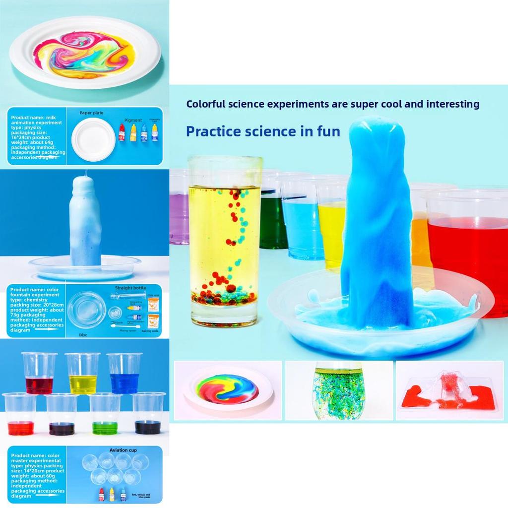 Childrens Diy Science Experiment Kit With Simulated Rainbow Rain And Volcanic Eruption For Educational Play