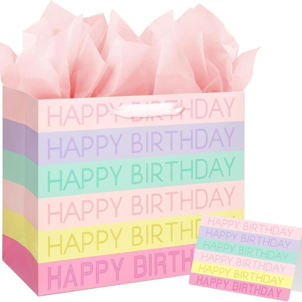 With Tissue Paper and Greeting Card Party Decoration Boxes Gift Boxes  for Birthday, Baby Shower