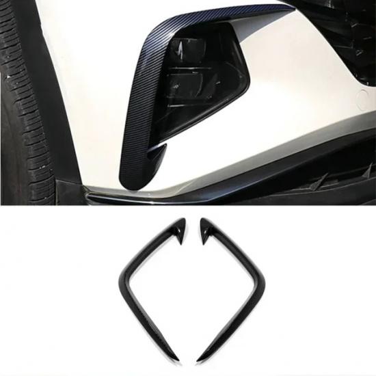 For Hyundai Tucson NX4   Front Fog Light Lamp Cover Trim Bumper Molding Eyebrow Eyelid Carbon Fiber Chrome Decoration