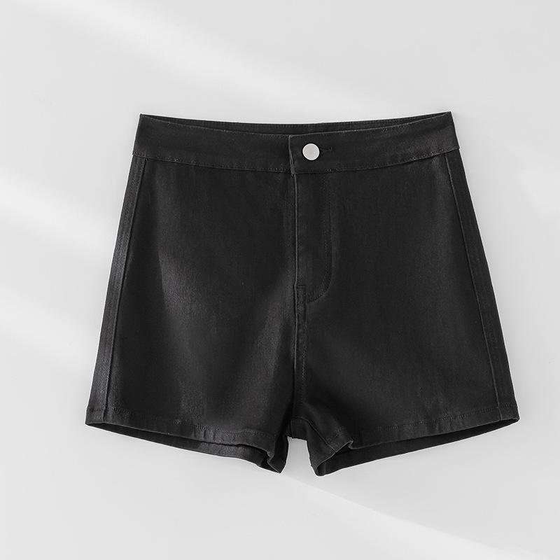 

Летние светло-голубые джинсовые шорты женские с высокой талией прямые брюки обтягивающие брюки Sub Spicy Small A-силуэт комплект шорты до бедра 25 чёрный