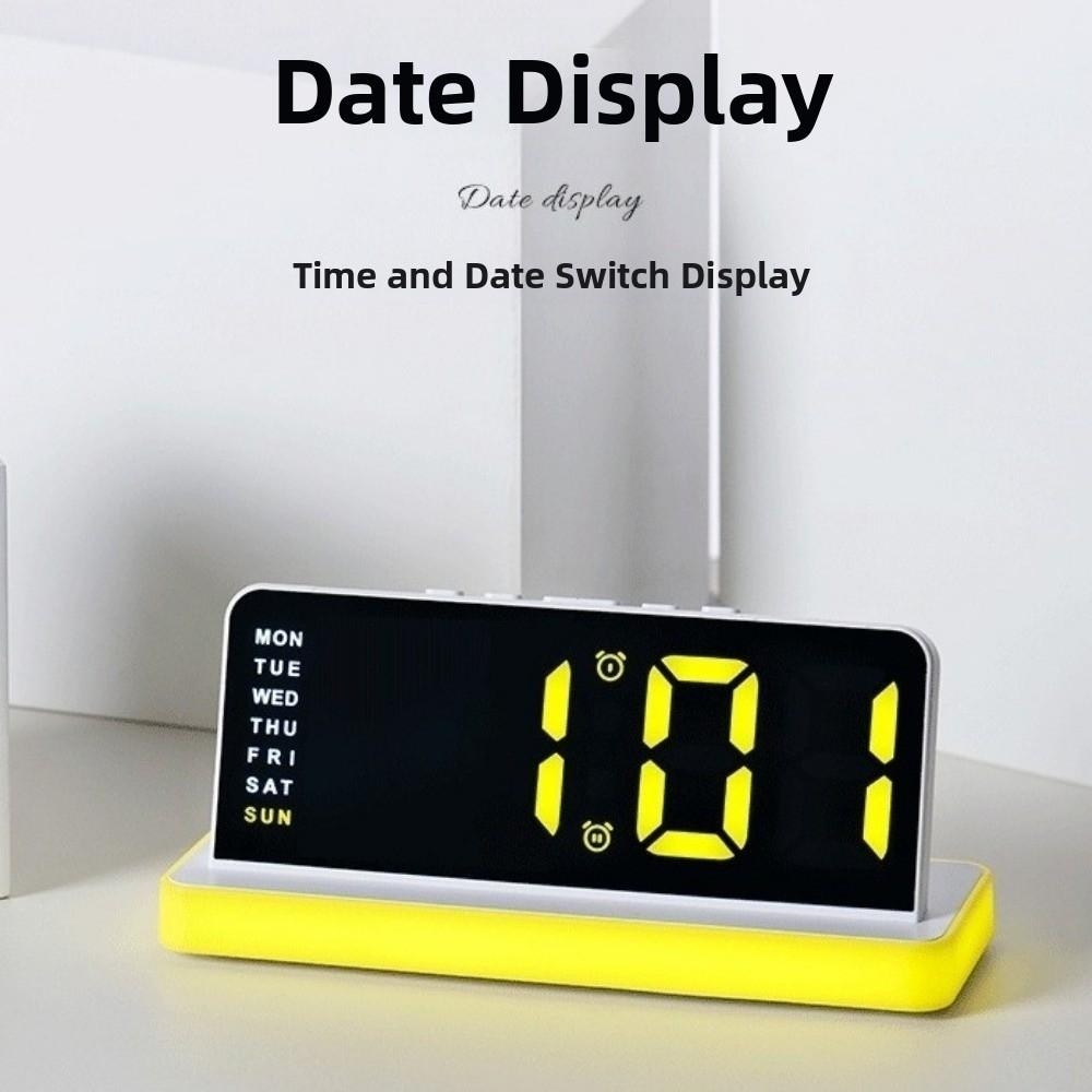 Adjustable Brightness Digital Alarm Clock Large Screen Table Clock LED Electronic Clock  Home Use