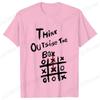 Retro Men's T-Shirt Think Outside The Box Print Short Sleeve T-Shirt Summer Casual Tees Top Loose Oversized T-Shirt for Men