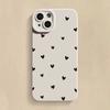 For iPhone 16 14 15 13 12 11 Pro Max X XR XS 7 8 15 16 Plus SE 2020 Shockproof Silicone Soft Black Love Heart Phone CaseCover