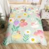 Floral Fairy Bedding Set,Butterfly Fairy Duvet Cover for Girls Room Decor,Cute Flower Bed Set Sweet Princess Duvet Cover 2Pcs