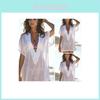 Copricostume Chiffon Bikini Donna Moda Premium Vestito Trasparente con Scollo a V per Spiaggia