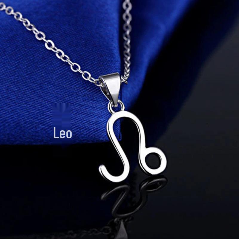 Korean Style Glossy Constellation Pendant Necklace for Women - Simple and Fashionable Clavicle Chain Jewelry.