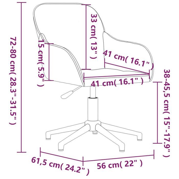 VidaXL Swivel Office Chair Computer Chair Swivel Office Armchair Office Seat Indoor Office Furniture 344856
