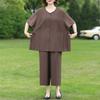 Women's Plus Size 2-Piece Casual Set, Short Sleeve Top & Elastic Waist Pants (3XL-7XL)