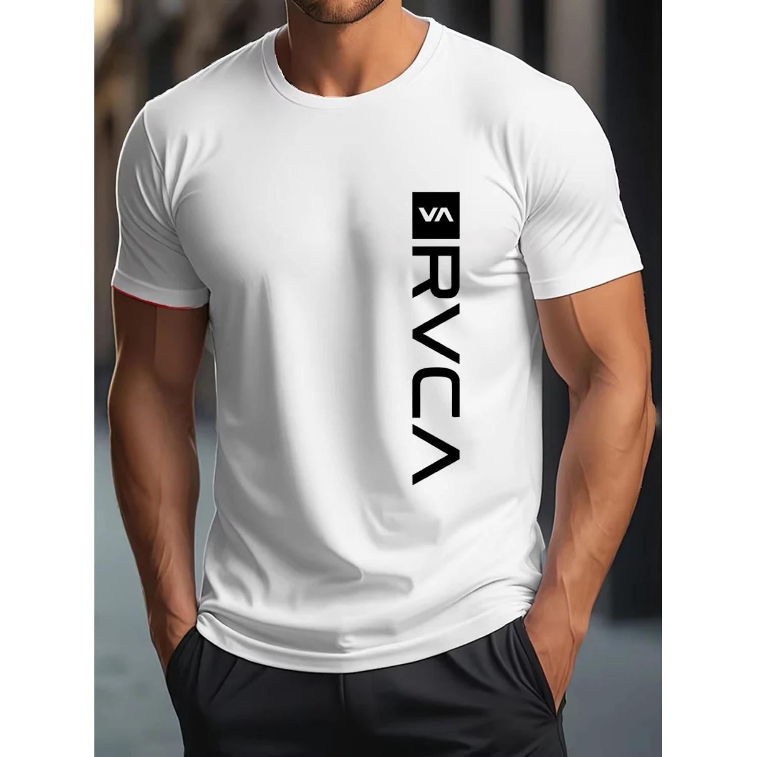 

S-4XL Cool Tee Men T Shirt Casual RVCA Desing Print T-shirt Graphic Summer Short Sleeves 100% Cotton 2026 XXXXXL чорний