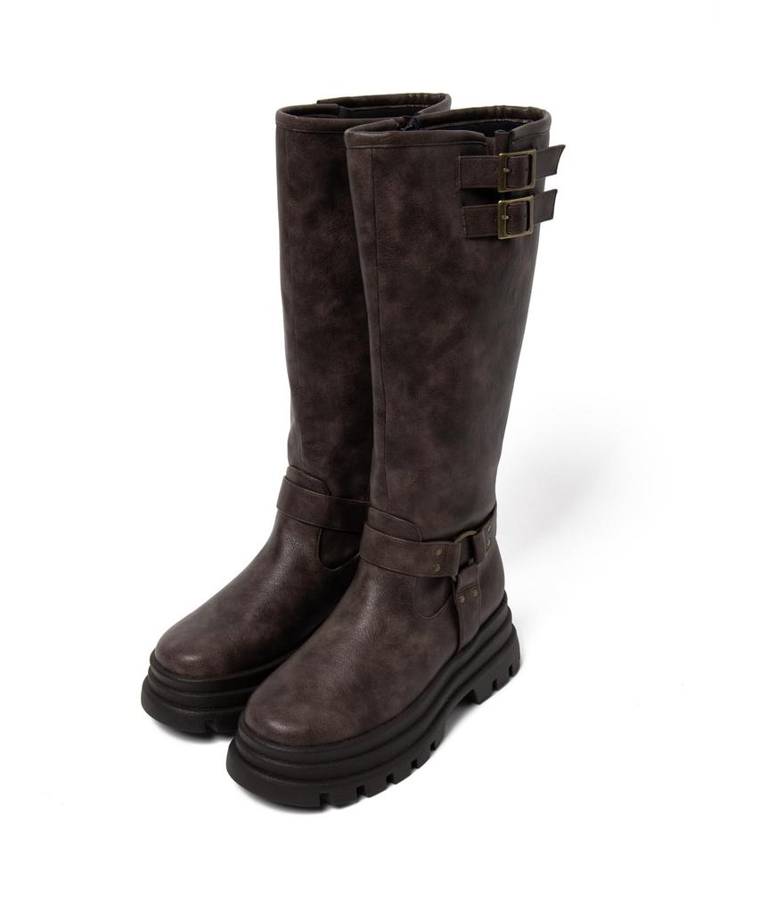 WEGO Platform Long Platform Plus Korean Style Type D Brown Women's Boots, Boots, Shoes, Sizes, Girly, Style, Leg-Lengthening, Enhancer, Gift, Spring,