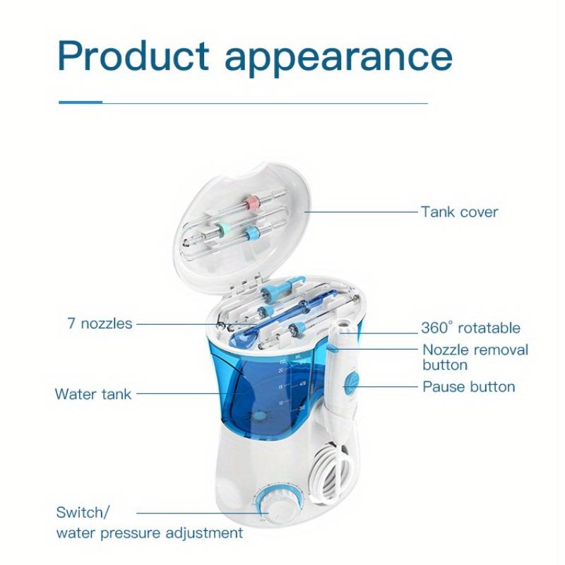 Fil d'eau, fil d'eau électrique pour le nettoyage et le nettoyage des appareils dentaires, fil d'eau électrique pour douchette buccale, 10 pressions et 7 embouts, fil d'eau