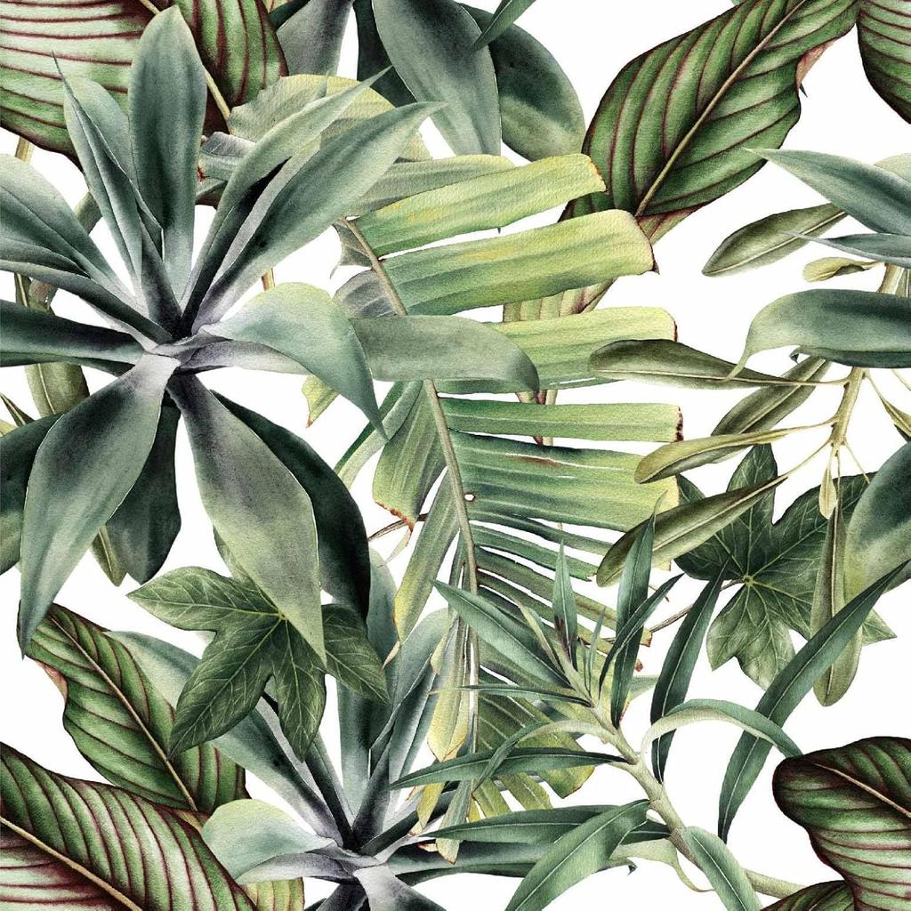 Modern Green Leaf Self Adhesive Wallpaper Peel and Stick Tropical Palm Leaf Contact Paper Removable Self Adhesive Wallpaper