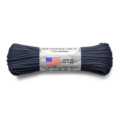 ATWOOD ROPE 550Lbs Paracord 100ft MADE IN USA Paracord 4mm 3mm 2mm Multipurpose Rope MFG. 7-Strand (NAVY)