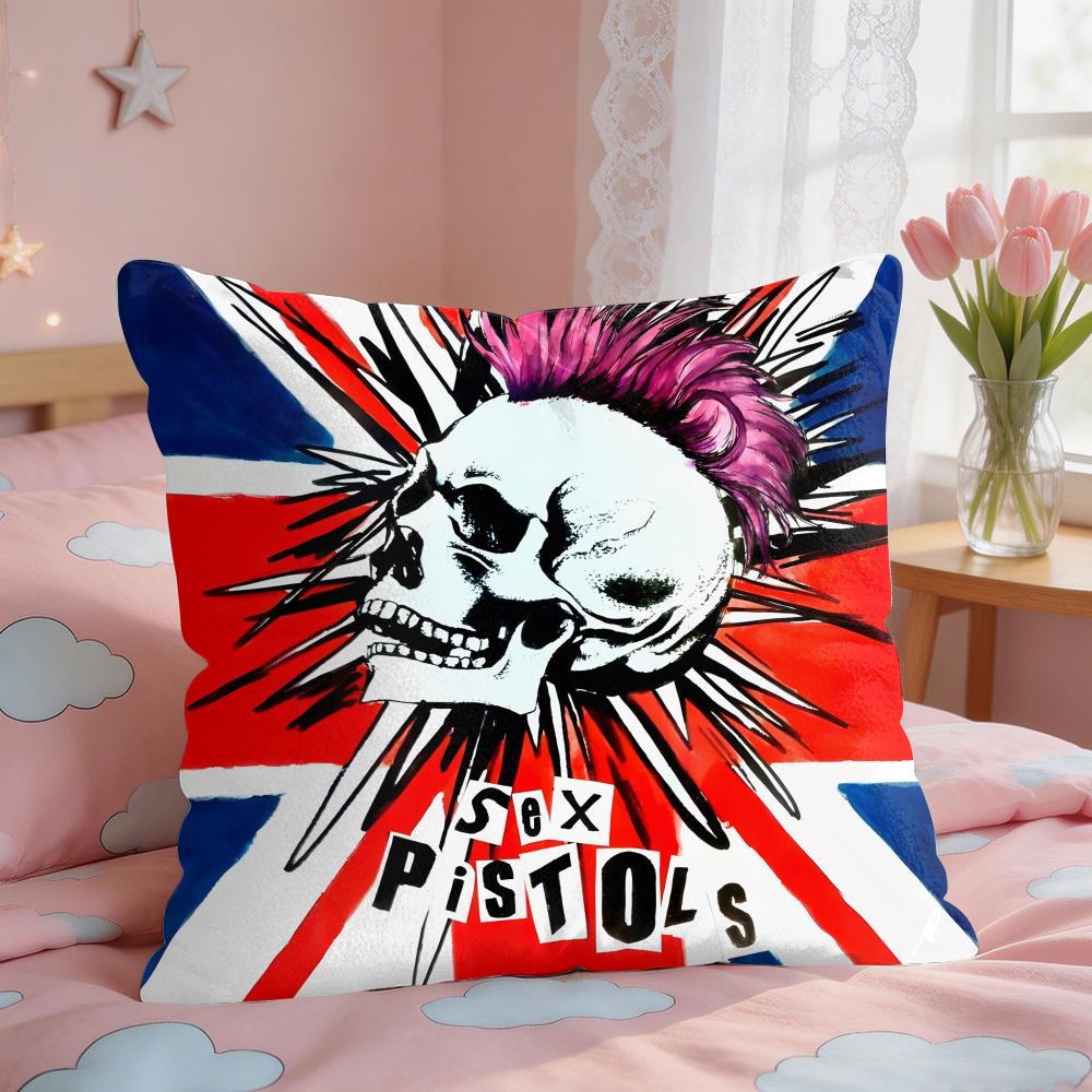 Sex PPistols Rock Cushion Cover Square Short Plush Pillow Case Living Room Sofa Home Decor Funda X