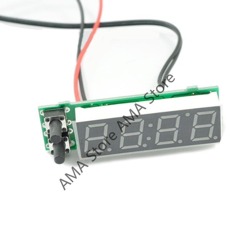 X7JF Auto Temperature 3 In 1 Thermometers Voltmeter Gauge Electronic Clock LCD Screen