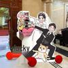 Welcome Sign Wedding Standee: Hand-Painted Cartoon Figure Poster Board for Event Decoration