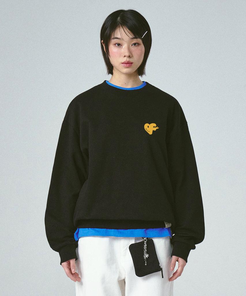 GRAVER [Unisex] Heart Snake Half Smile Sweatshirt_Cobalt Blue