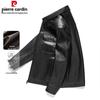 Pierre Cardin Men's Business Casual Lapel Leather Jacket