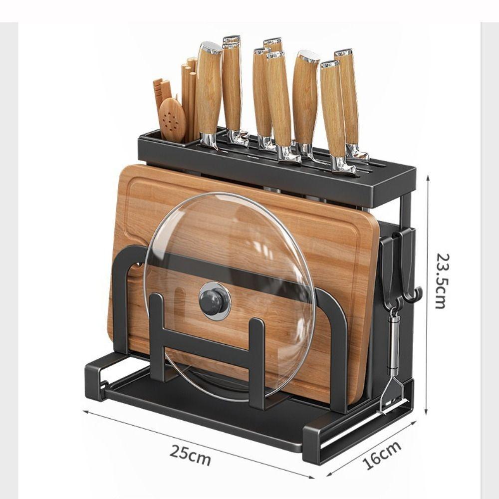 With Drainer Kitchen Storage Rack Wall Mount Chopstick Organization Countertop Organizer Cutting Board Holder Cooking Area