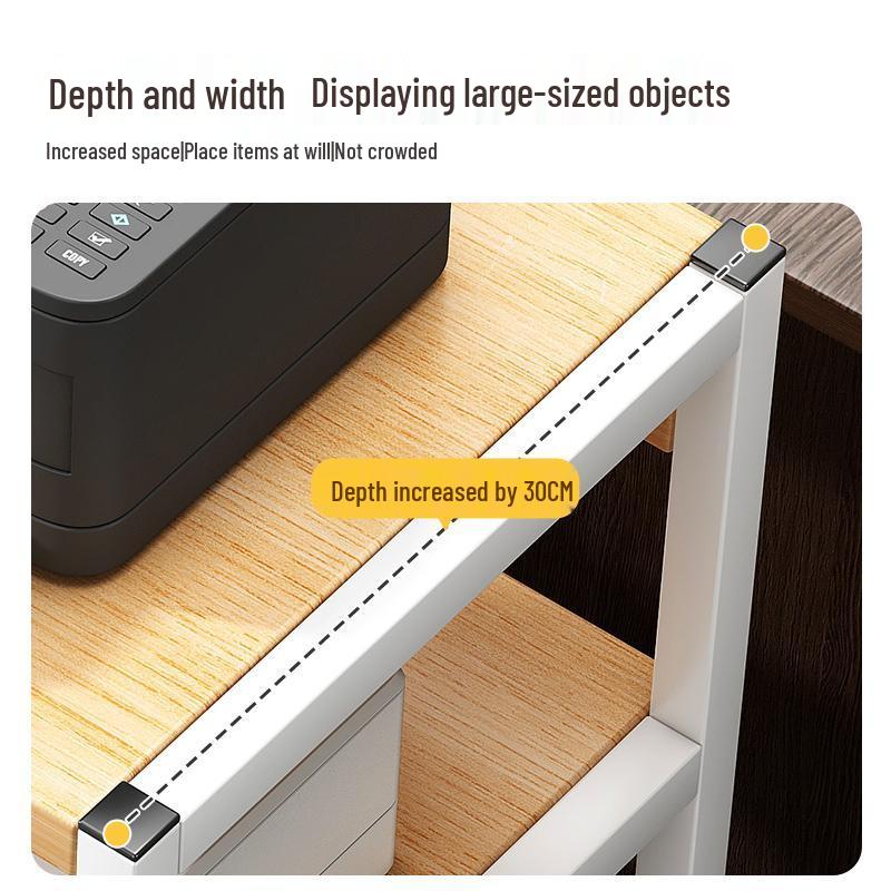 Mobile Multi-Layer Printer & Office Storage Rack with Wheels