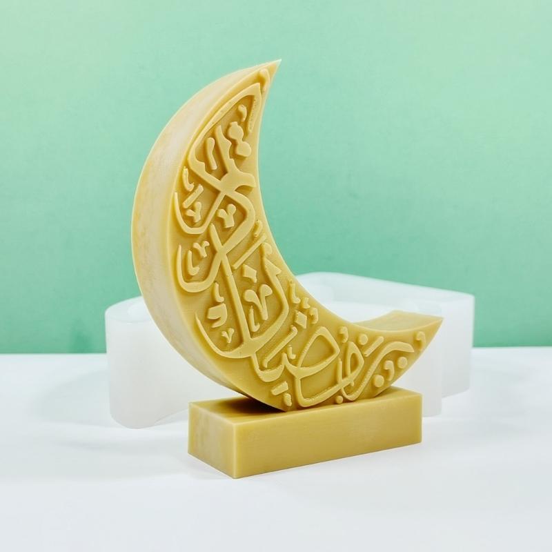 Eid Candle Molds, Moon Shaped Candle Silicone Molds for DIY Candle