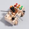 Children'S Wooden Led Switch Busy Board Disassembly And Assembly Screw Nut Tool Cart Montessori Early Education Educational Toy