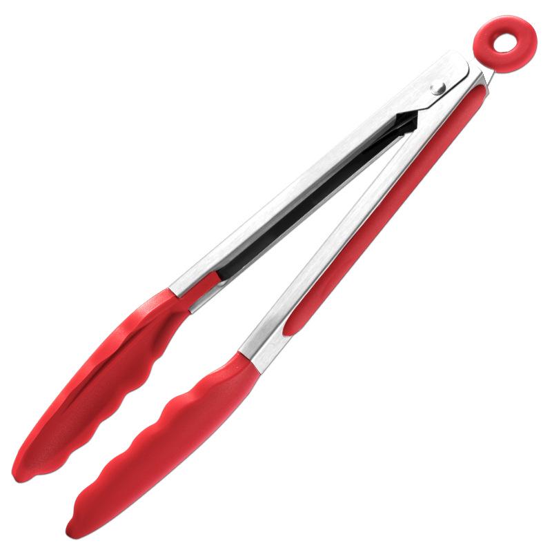 Heat-Resistant Nylon and 430 Stainless Steel Food Tongs