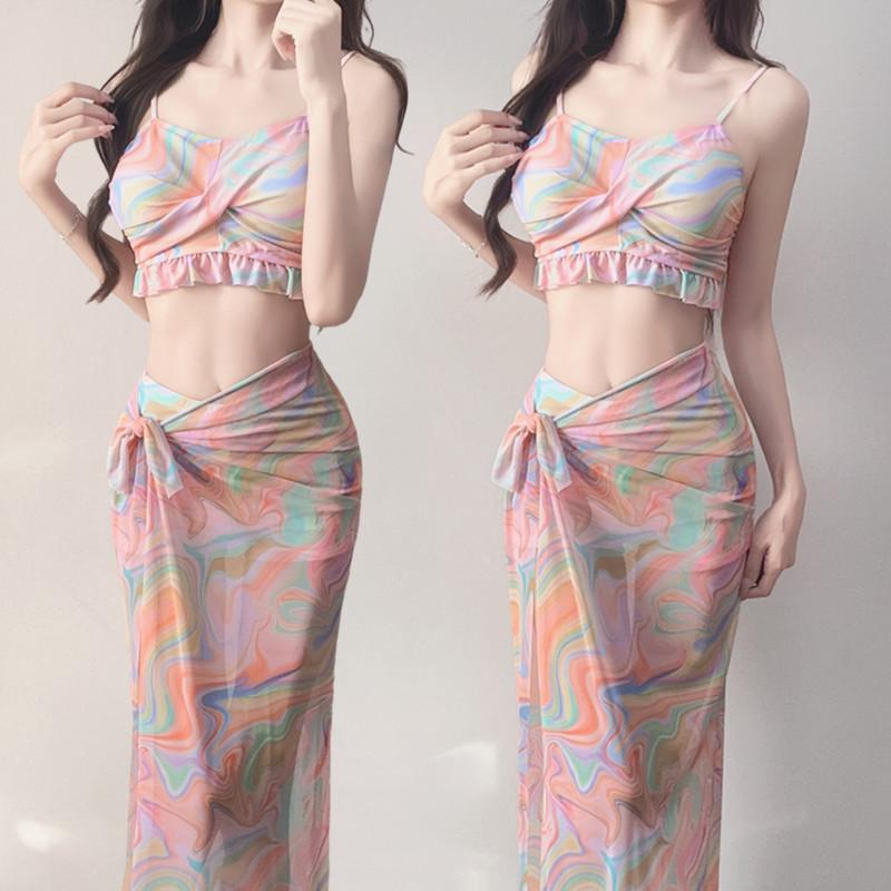 2026 New Women's Three-Piece Bikini Set - Trendy Vacation and Hot Spring Swimwear.