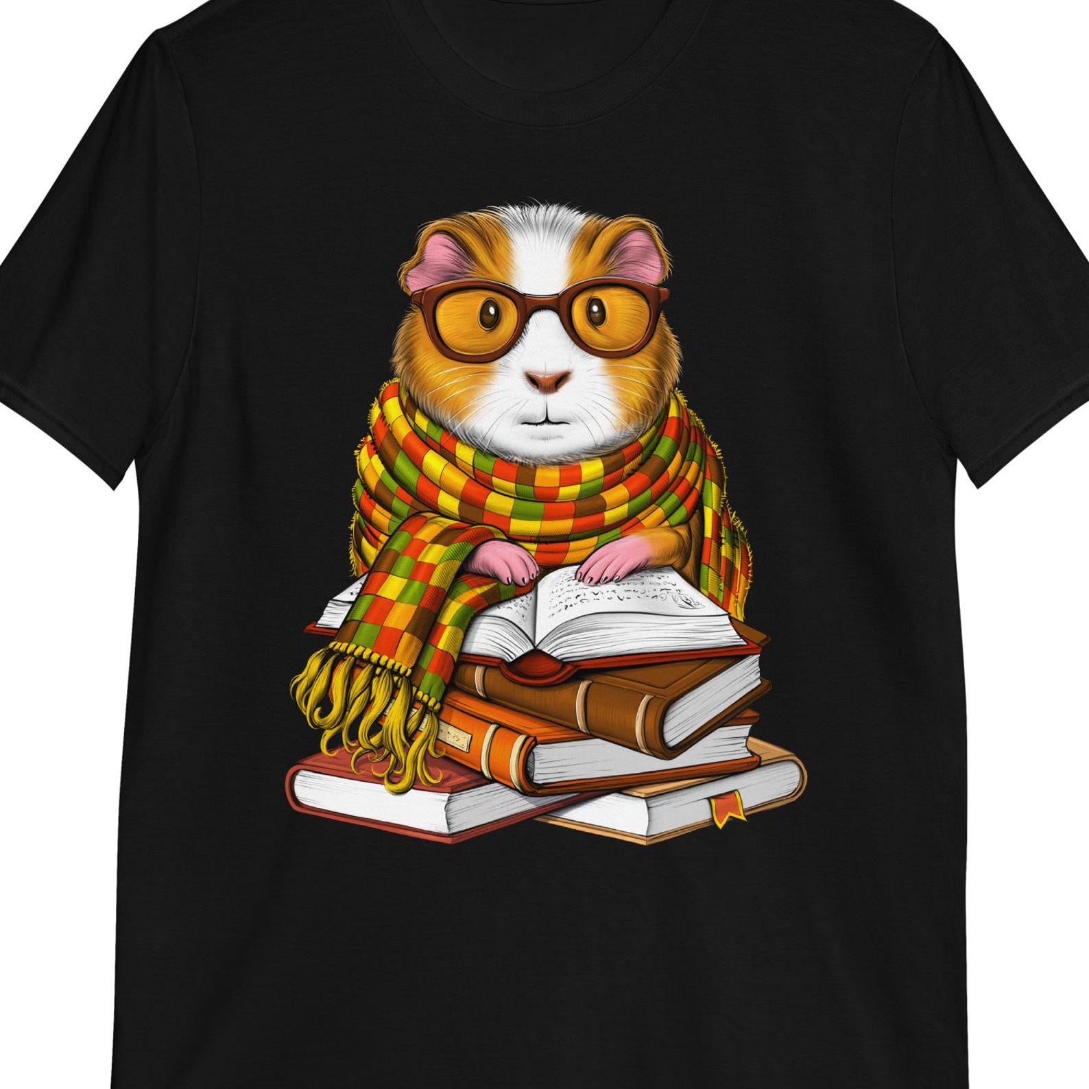 Guinea Pig Reading Books T-Shirt: Book Lover Tee 130