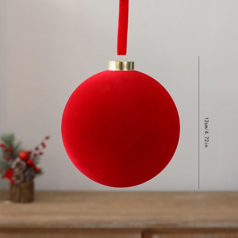 Flocked Velvet Christmas Ornament Ball Decor Tree Hanging Party Decoration Festive Holiday Home