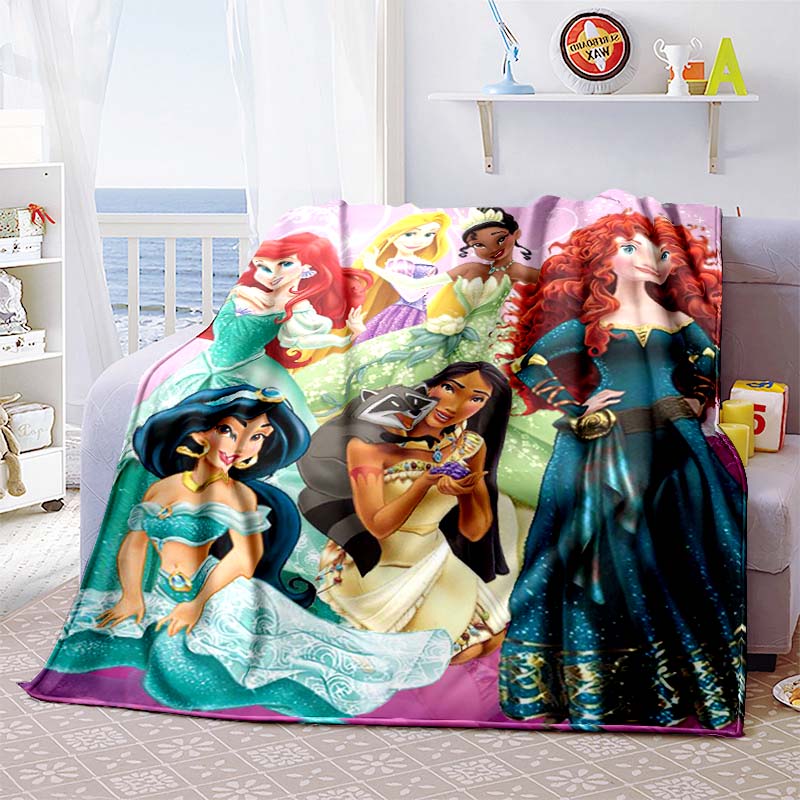 This exquisite 3D princess cartoon flannel blanket is suitable for beds, bedrooms, sofas, picnics, and can also be used as an ou