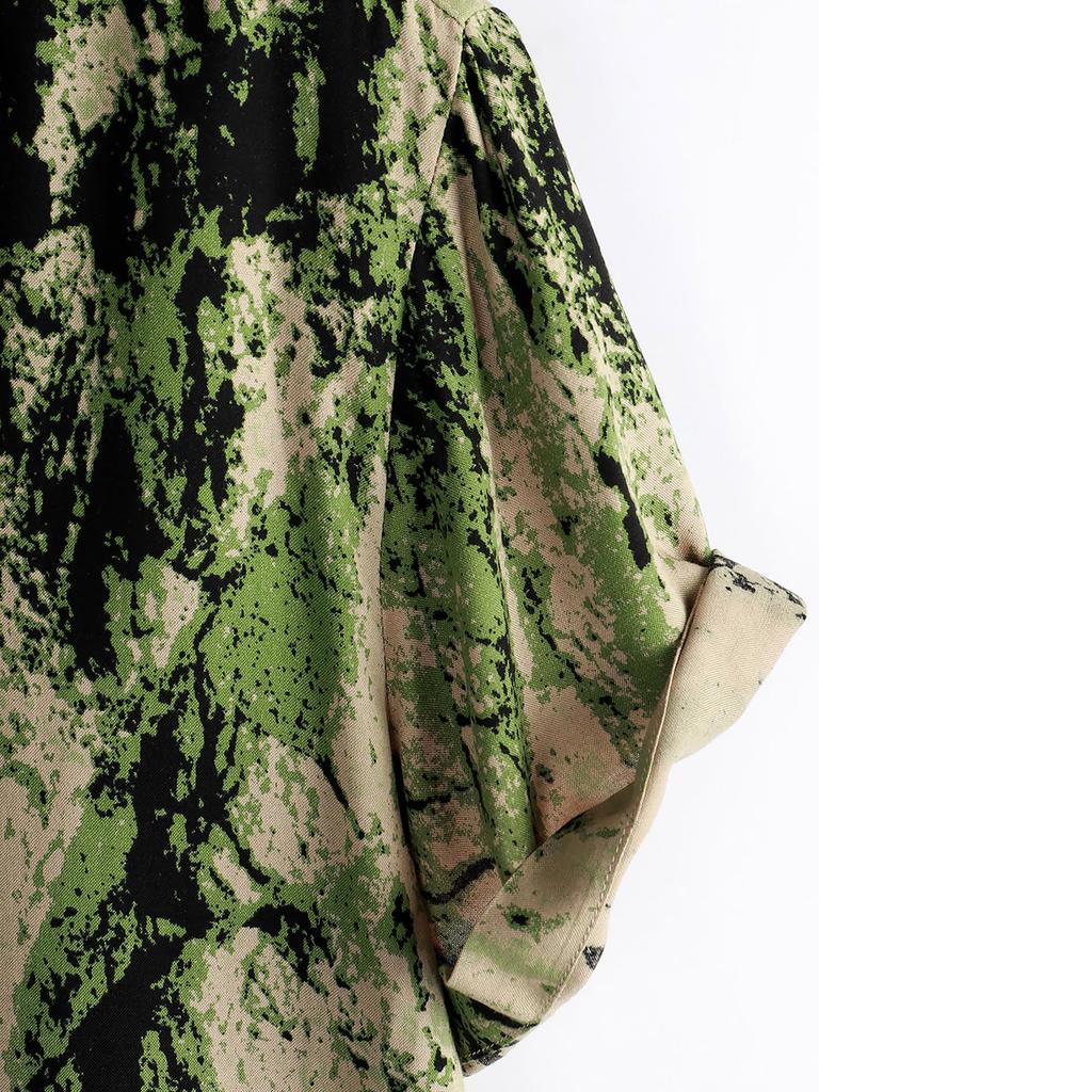 Men's Short Sleeved Shirt, Daily Fashion Printed Button Top, Chest Pocket Cardigan