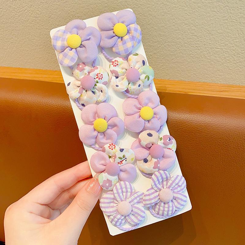 10-teiliges Set Lederband Haar niedliche Blume Kopfband schädigt das Haar nicht elastisches Haarband Haarschmuck