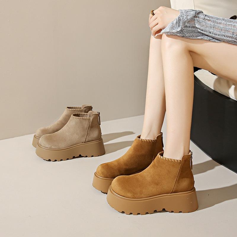 Thick-soled Martin Boots Women's Autumn New Heightening Short Boots Niche Design Versatile Boots