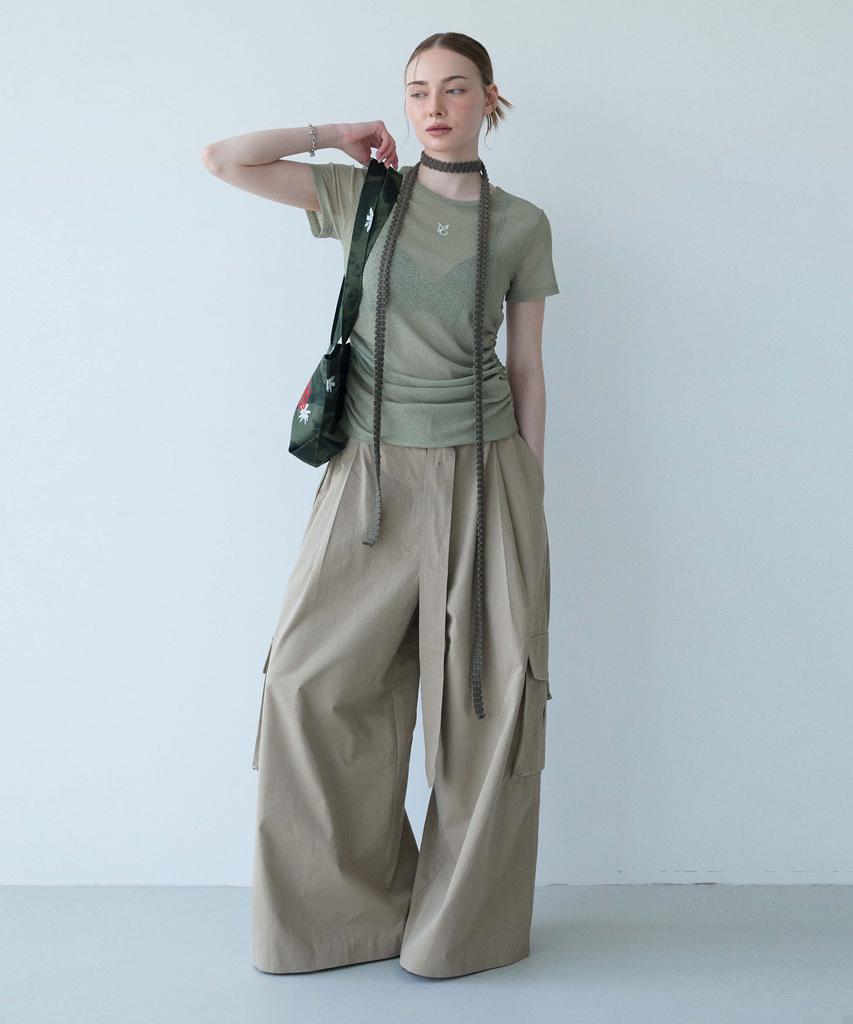 Mualeumoa Belt Cotton Cargo Pants-Beige