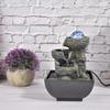 Elegant Resin Desktop Fountain Decoration Home Tabletop Landscape Ornament With Light BallEU Plug 220V