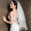 New Short Simple Two Layer White Ivory Women's Tulle Wedding Veil With Comb Bridal Veil