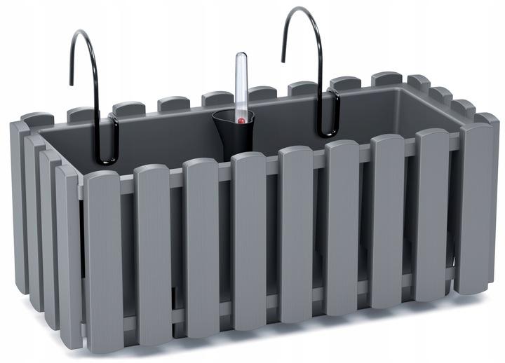 DDEF400W-S433 BALCONY BOX FLOWER POT 38cm WITH HANDLES ANTHRACITE moisture meter
