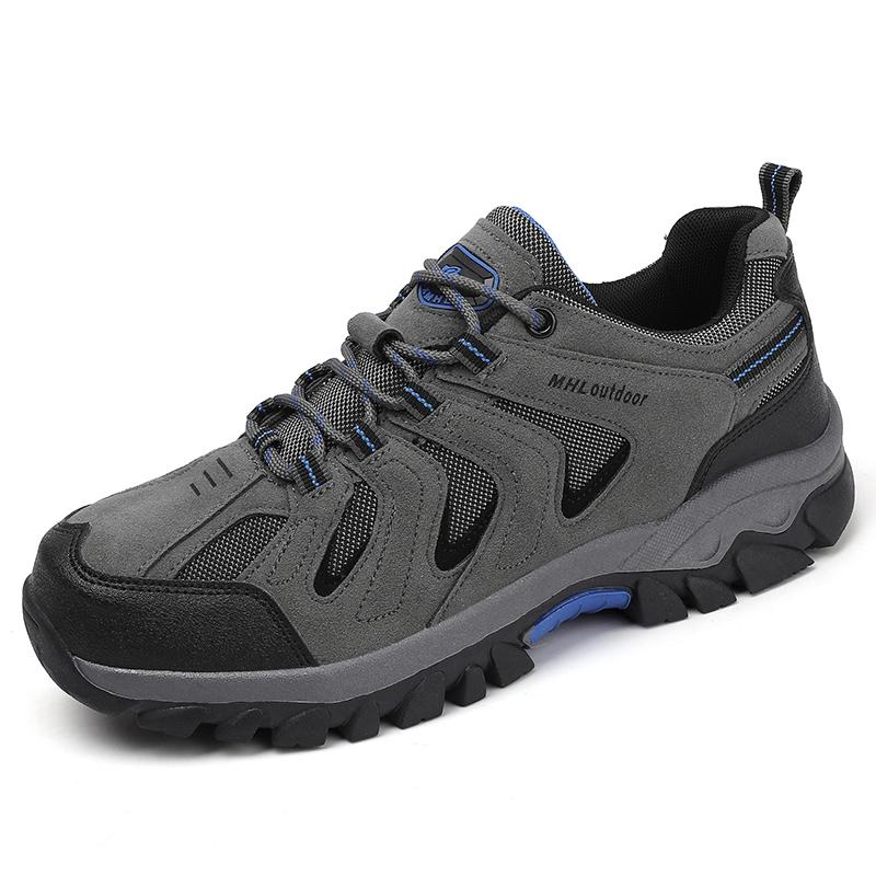 

Fashion Vintage Style Men Handmade Hiking Shoes Durable Waterproof Trekking Sneakers Non-Slip Sole Trainers Male Comfy Walking Footwear 47 серый