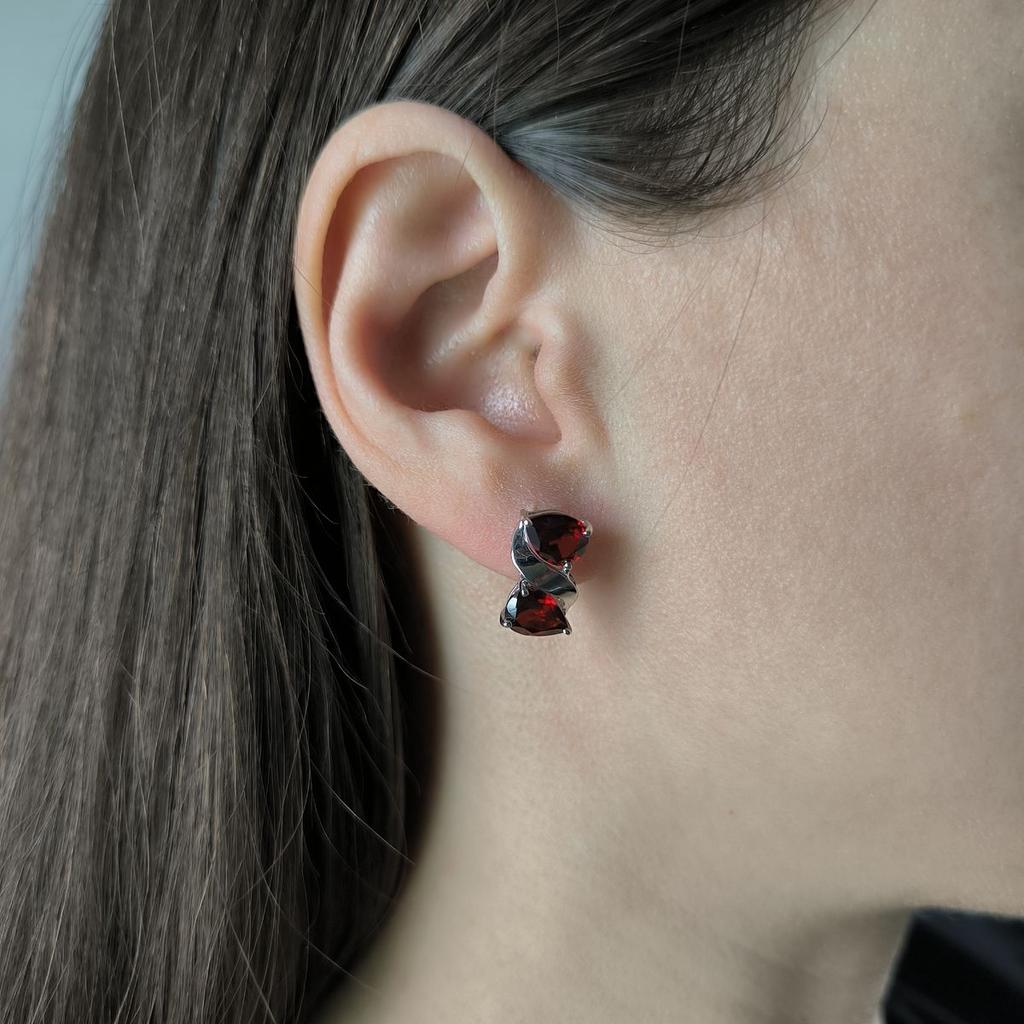 Silver Earrings with Natural Garnet 4.9ct (2181910)