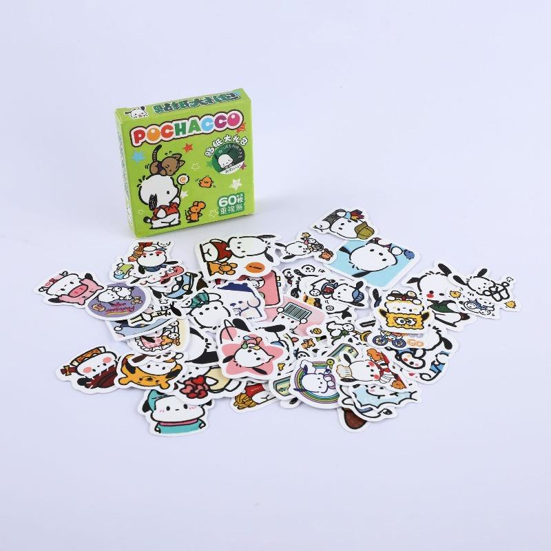 

2026 NEW 60Pcs Hello Kitty Kuromi Cinnamoroll Pochacco Stickers for Kids Girls DIY Laptop Phone Diary Adorable Cartoon SanrioSticker W144215WW-